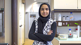 Young researcher at her lab