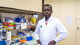 Researcher at his lab